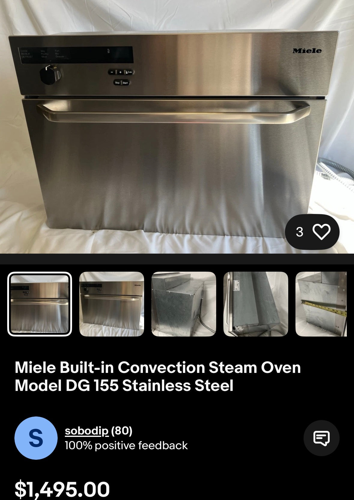 MIELE DG 155 STEAM OVEN <NEW>